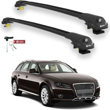 TURTLE kompatibel mit Audi A4 Allroad (B8) 2008-2015 Dachträger Air1 Schwarz (1/5)