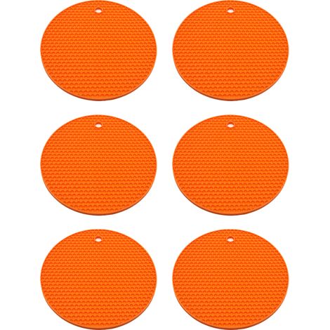 Dessous de verre épais pour boissons et café, table en bois, motif ondulé, résistant aux taches, non absorbant, orange nordique (1/5)