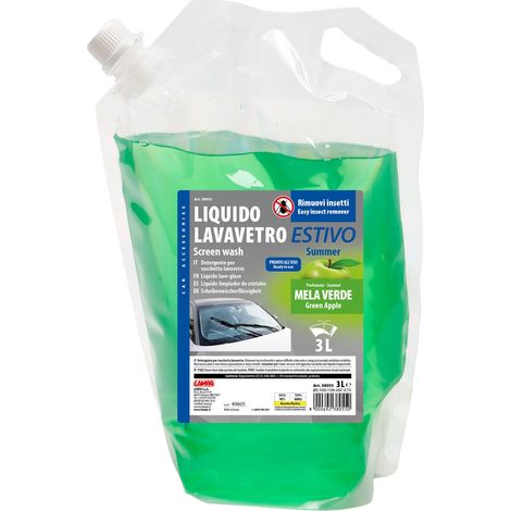 Liquido lavavetro estivo, pronto all'uso - 3000 ml - Mela verde