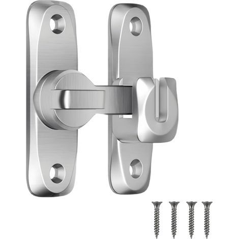 90° sliding lock – Aluminum alloy – Silver – Flat mount – Suitable for bedrooms and offices (1/5)