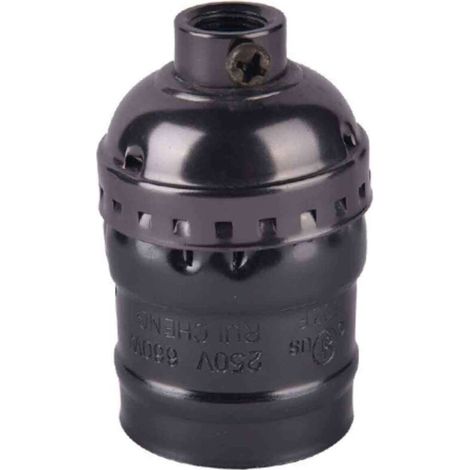 Douille de lampe rétro E27 noire nacrée sans interrupteur ni fil - Douille de lampe rétro E27 noire nacrée sans interrupteur ni fil (1/5)