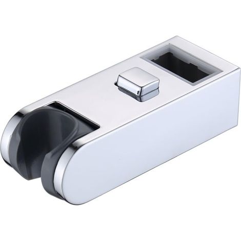 Support universel pour barre de douche coulissante chromée 30 x 15 mm-30 x 18 mm - Support réglable pour barre coulissante à tube carré (30 x 15 mm) (1/5)