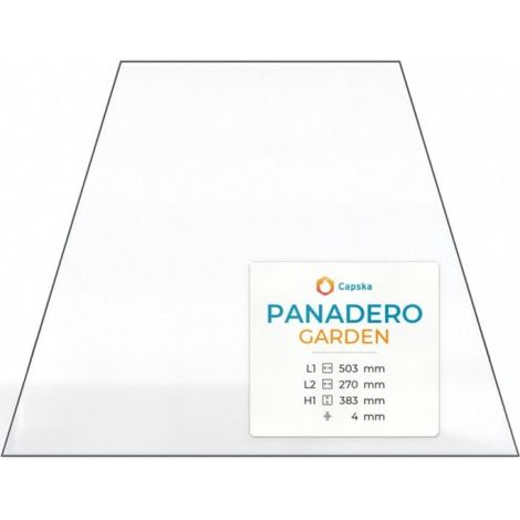 Vitre Panadero GARDEN - Verre Trapèze isocèle pour poêle à bois - 503 / x 383 mm (L1/L2 x H1) - 4 mm (1/5)