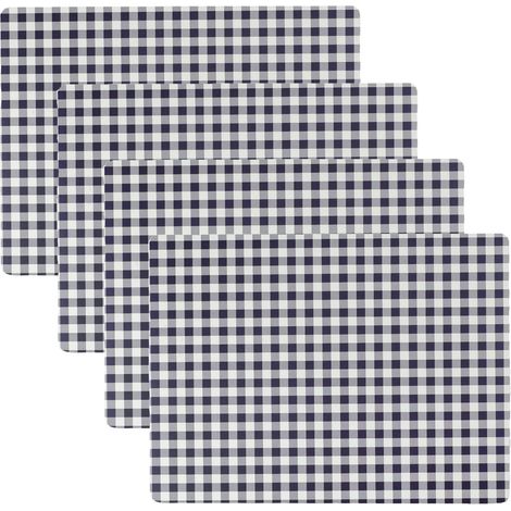 Lot de 4 Sets de Table en liège épais, faciles à Nettoyer, pour Table de Cuisine et de Salle à Manger (rectangulaires, 30,5 x 40,6 cm, Motif Vichy Bleu Marine) (1/5)