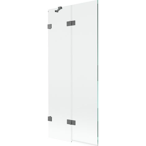 Mexen Lunar Duschabtrennung 2-flügelig links 80 x 150 cm, transparent, Gun Metal - 897-080-100-95-00-L