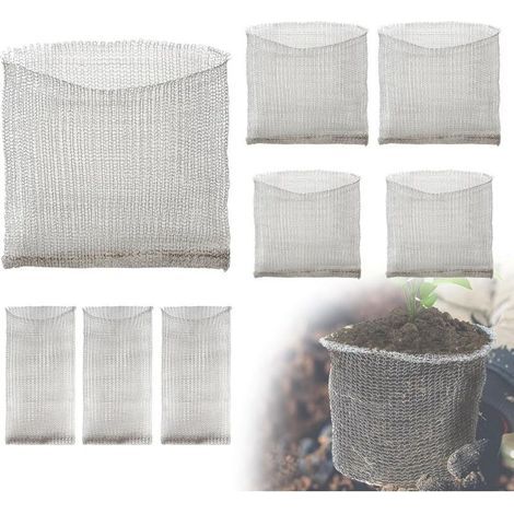 8PCS Panier Anti Campagnol en INOX, Sac en Grilles d'acier Inoxydable Contre Les Rongeurs, Protection en Filet Métallique pour Racines des Plantes des Arbres, des Fleurs (1/5)