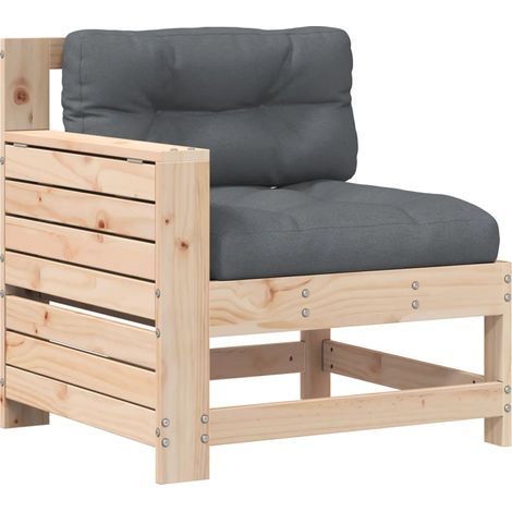 Maison Exclusive - Gartensofa mit Armlehne und Kissen Massivholz