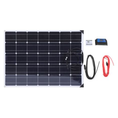 Panneau solaire Flexible 150W, contrôleur solaire 20A, câble d'extension de 10M pour camping-car et bateau (1/5)