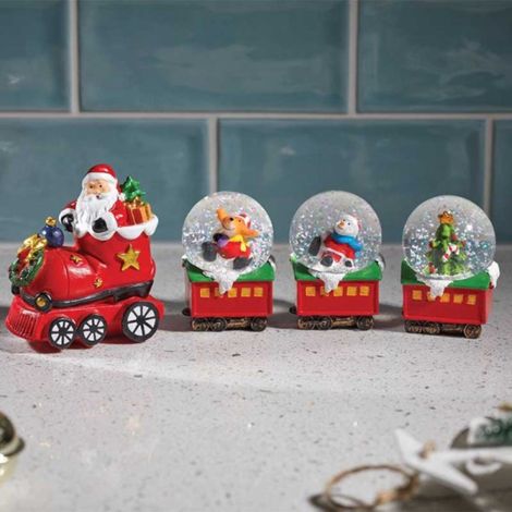 25cm All Aboard Santa's Train Christmas Snow Sphere Decoration (1/2)