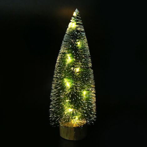 Mini sapin de Noël lumineux LED de bureau, décoration pour la maison, cadeau pour les fêtes de fin d'année, 25 cm / 9,8 pouces, lumière chaude (1/5)