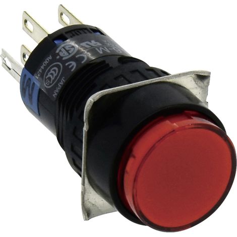 Idec AL6M-M24P-R AL6M-M24P-R Leuchtdrucktaster 250 V 1 A 2 x Aus/(Ein) tastend Rot  IP65 1 St.