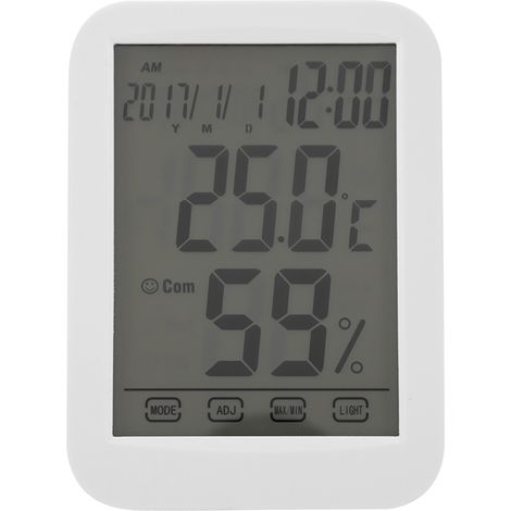 Termometro Igrometro Digitale – Schermo Touch, Memoria Min/Max, ABS Robusto – Design Moderno ed Elegante – Ideale per Soggiorno e Ufficio (1/5)