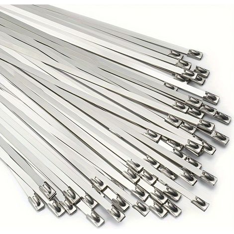 100 Colliers de serrage en acier inoxydable — Colliers polyvalents et robustes, adaptés au calorifugeage des tuyaux d'échappement (1/5)