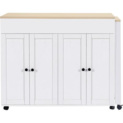 Ausziehbarer Bartisch Weiß MDF 117-180 x 50 x 94,6 cm MODENUIT (1/5)
