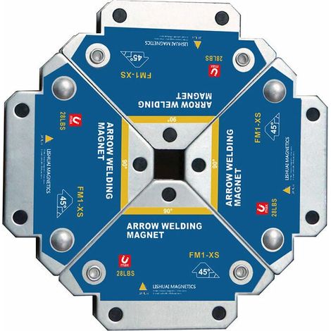Aimant Soudure 4 PCS Soudure Aimant Force de Maintien 13kg de Soudure Equerre de Support Positionneur Magnétique 45° 90° 135° Outils de Localisation Auxiliaires Multi-Angles (1/5)