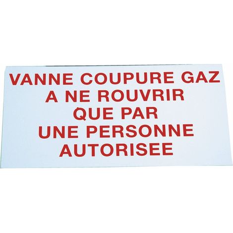 Étiquette rigide vanne coupure gaz - DIFF