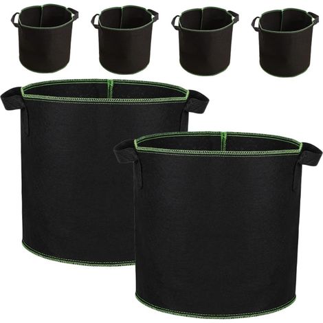 Lot de 6 pots de fleurs en tissu non tissé de 4 gallons avec poignées pour (1/5)
