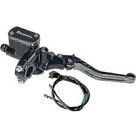 Maître-cylindre de frein/embrayage hydraulique universel à piston de 14 mm pour motos Honda, Yamaha, Kawasaki et Suzuki (kit d'entretien des freins pour véhicules) (Titane droit) (1/5)