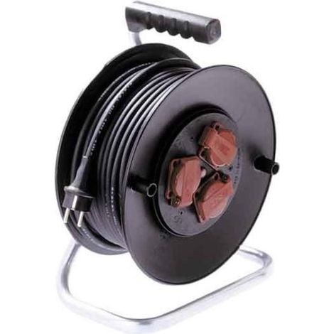 Bachmann avvolgicavo nero 25 metri 3 prese