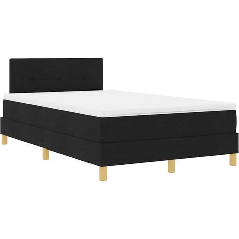 Maison Exclusive - Lit à ressort LED avec bandes LED Noir 120 x 200 cm tissu