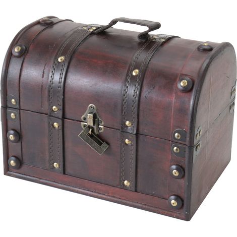HMF 6404-130 Schatztruhe, mit Schloss, Schatzkiste, Holzkiste Italien, 30 x 20 x 22 cm (1/5)