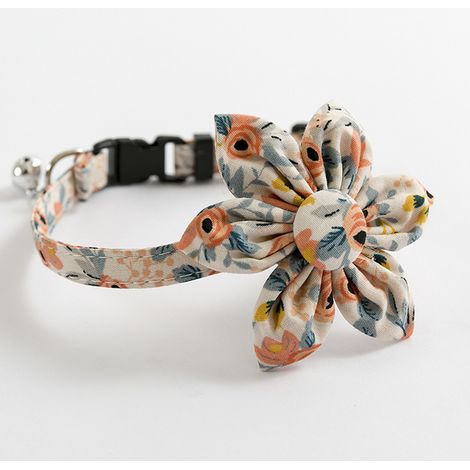 Collier Pour Chien - En Coton Doux Réglable - Décor Floral Détachable - Pour Chiens Petits Moyens Et Grands - 1 Pièce (1/5)