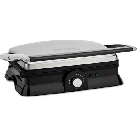 Plancha électrique GR20 2000W – Surface de cuisson 29,7 x 23 cm – Température et hauteur réglables – Corps en acier inoxydable – Hkoenig