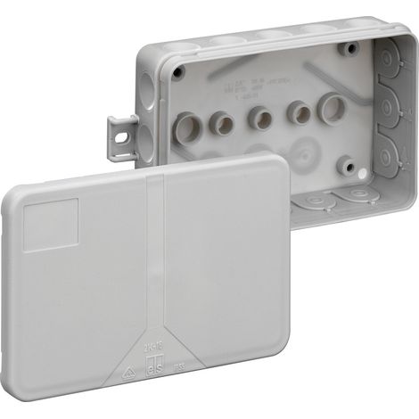 Spelsberg Caja de empalmes, gris, grado de protección IP55, sección transversal máxima del conductor 2,5², resistencia al impacto IK07, clase de protección II, Ui 400V AC, VDE, libre de halógenos, 348