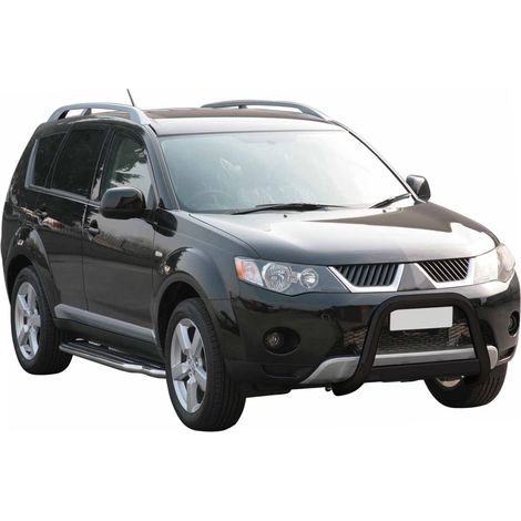 Pare-buffle Avant pour Mitsubishi Outlander 2007-2009 63 mm en Acier Noir (1/5)