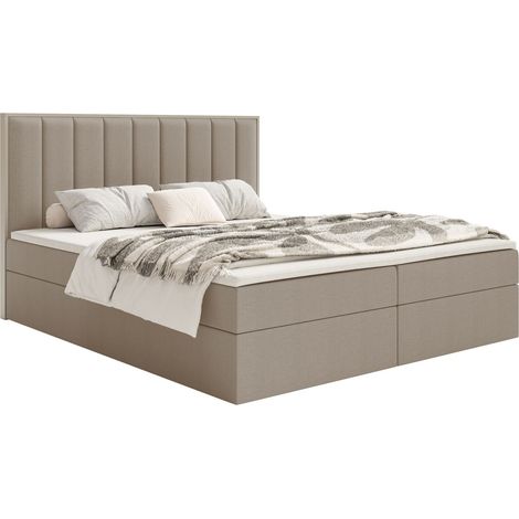 Selsey Togents – Boxspringbett 180x200 mit Stauraum und Topper, hydrophobe Chenille, braun (1/5)