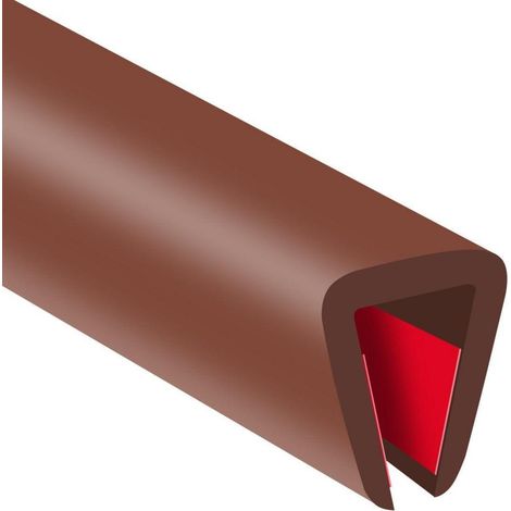 Flexible Gummi-Kantenverkleidung 8mm U-Profil selbstklebend 6m Braun (1/5)