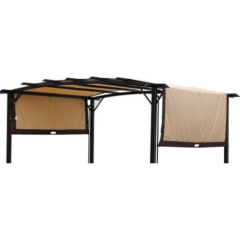 Techo de repuesto para pérgola curvada 12 x 9 pies poliéster beige (1/5)