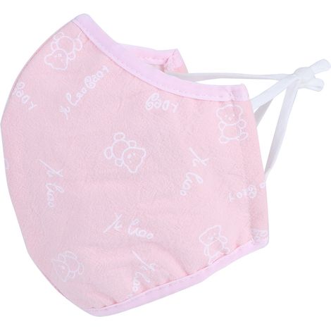 Lot de 2 masques de protection anti-poussière lavables et respirants pour adultes (hommes et femmes), imprimé rose. (1/5)