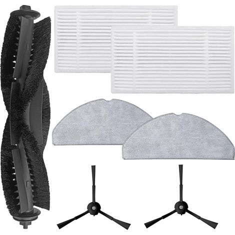 Pièces Détachées pour Tapo RV30 Max Plus / RV30 Max / RV20 Max Plus / RV20 Max Robot Aspirateur Accessoires – 1 Brosse Principale + 2 Filtres HEPA + 2 Lingettes + 2 Brosses Latérales