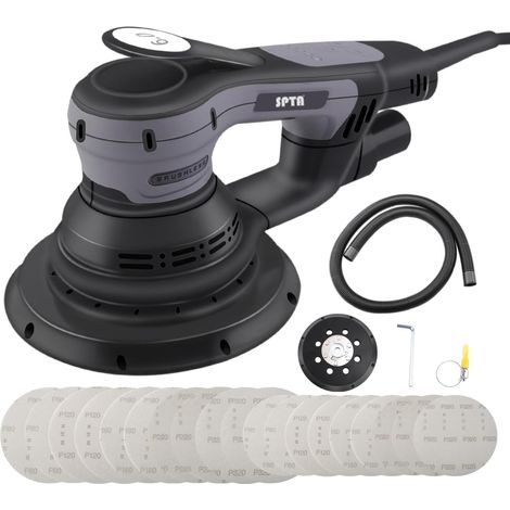 Ponceuse excentrique électrique, ponceuse excentrique sans brosse, avec plateau de ponçage de 125 mm/150 mm, course de ponçage de 3 mm, réglage de la vitesse de rotation à 5 niveaux jusqu'à 4000 (1/5)