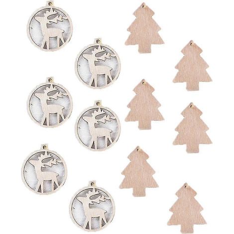 Adornos de madera para árbol de Navidad, adornos colgantes, colgantes de decoración navideña (1/5)