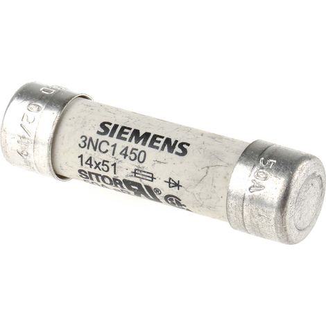 Cartouche fusible Siemens, 50A 14 x 51mm 690V c.a. ( Prix pour Paquet de 10 )