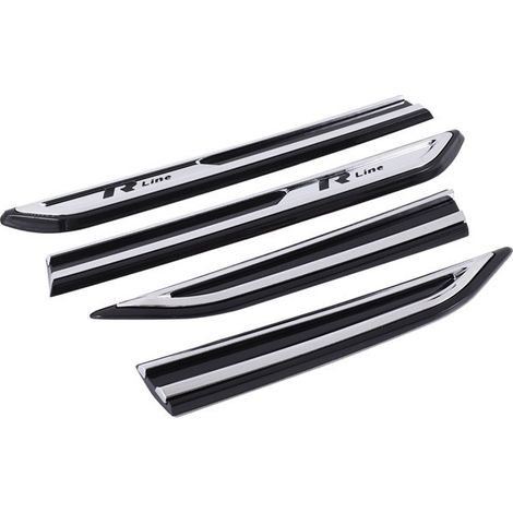1 Paar silber + schwarz ABS verchromte Zieraufkleber für die Seitenkotflügel von Autos. (1/4)