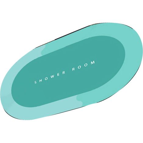 Tapis de Bain Absorbent  [空白]  Tapis Antidérapant Moderne à Séchage Rapide pour Porte d'Entrée  Bleu Ciel Ellipse - 40x60cm  Cristal Velours (1/5)