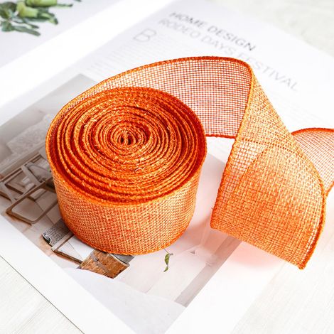 Ruban Ficelé - Ruban À Nœuds Avec Fil Métallique - Pour Couronnes Décoratives Et Emballage Cadeau - 5 cm De Largeur - 500 cm De Longueur - Polyester - 1 Pièce (1/5)