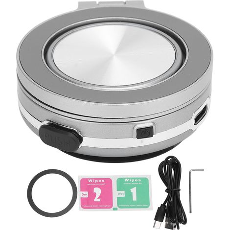 Support magnétique pour téléphone avec ventouse, rotation à 360°, portable, pour tableau de bord, mur, bureau, streaming en direct, argent (1/5)