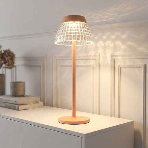 Lampada da tavolo Lampada da tavolo bianca Lampada da soggiorno Touch dimmer Batteria USB H 38 cm
