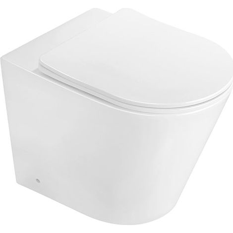 Mexen Rico Stand-WC-Schüssel Rimless mit Toilettensitz Soft-Close Slim, Duroplast, Weiß Glanz - 32724000 (1/2)