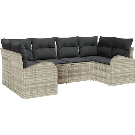 Maison Exclusive - Set Divano da Giardino con cuscino 6 pcs Grigio chiaro