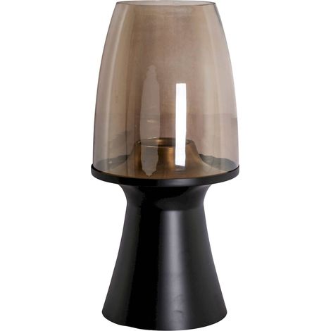 Lanterne design noire grand format élégance intemporelle - noir avec verre fumé