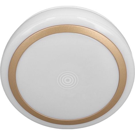 Lampe LED veilleuse chambre, design épuré, batterie, lampe de chevet étagère, CL036 bague dorée lumière chaude (sans piles). (1/5)