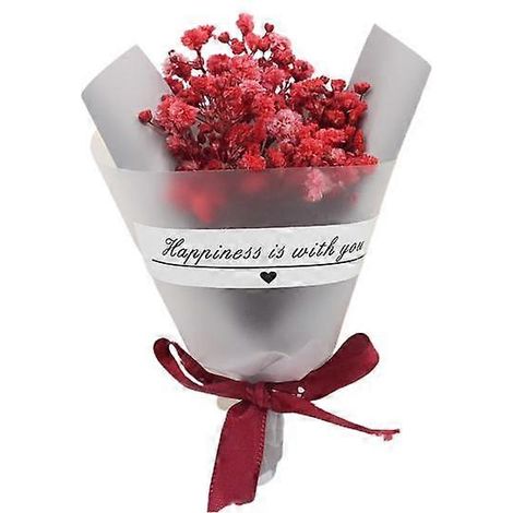 1 bouquet de fleurs séchées artificielles colorées et charmantes pour mariage, accessoire anti-chute, fausses fleurs pour fêterouge (1/5)