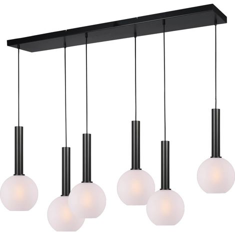 Lampe suspendue 6 lumières Bella 2 avec verre blanc - 2981-05-130-25-60620