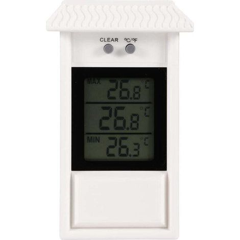 Thermomètre Hygromètre Électronique Mural Étanche Blanc Intérieur Extérieur Jardin