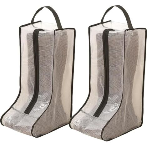 Two-piece portable storage bag set, shoe covers, travel organizer, black, 20 x 28 x 48 cm